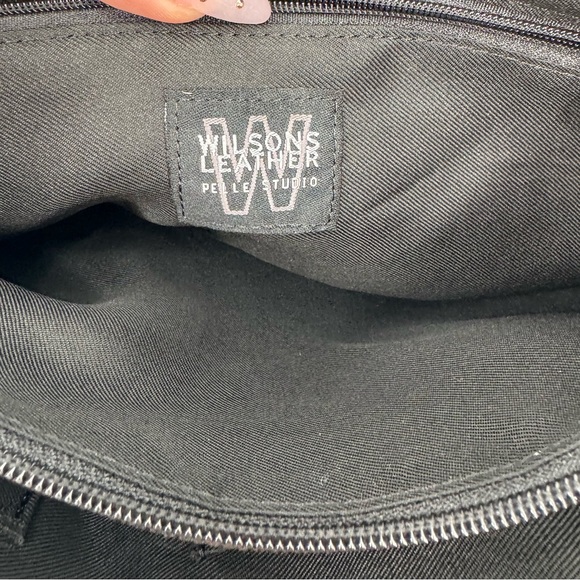 Wilson Leather Black Leather Top Handle Hand Bag Purse - Picture 6 of 15